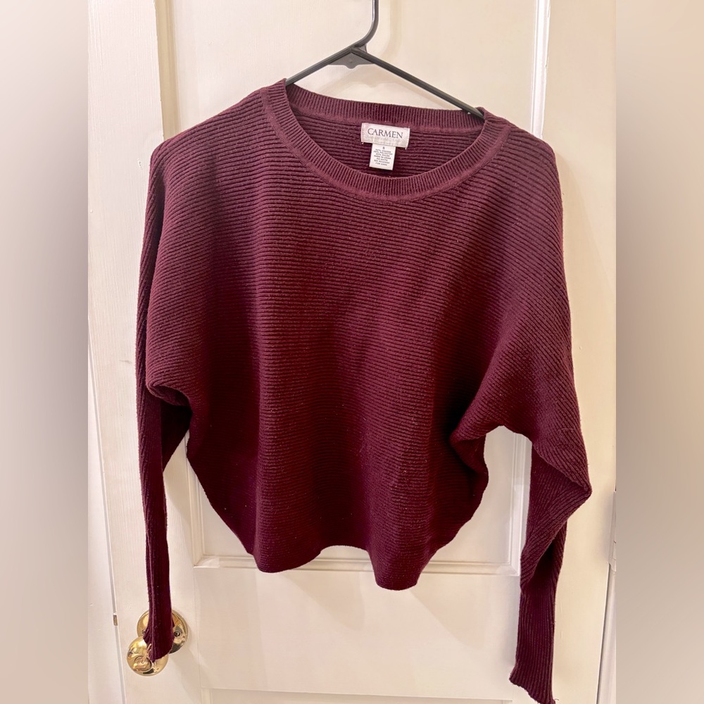 TJ Maxx Dark Purple Sweater with Gold Zipper